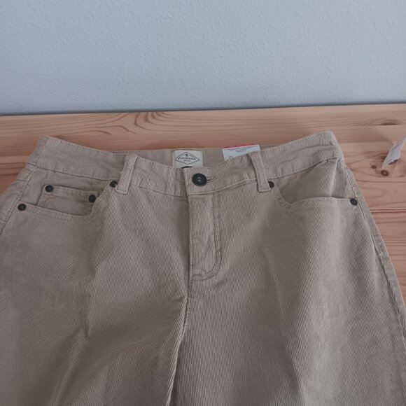 St.John’s Bay Petite Tan Corduroy Pants 12P slender straight leg - Picture 3 of 4